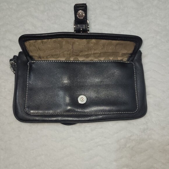 Coach Black Soft Leather Bleaker Clutch/Wristlet Minimalist. Vintage - Picture 3 of 9